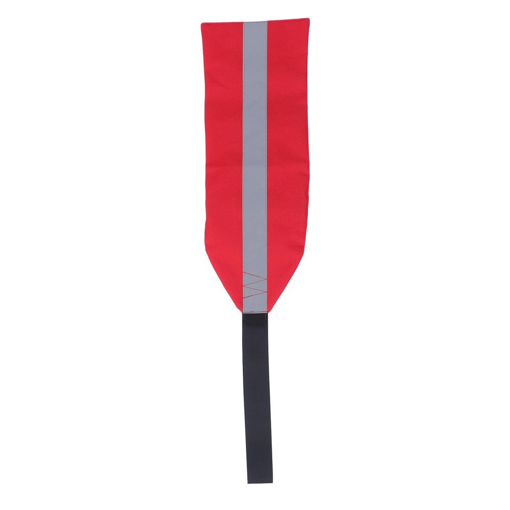 PerGar High Visibility Kayak Safety Travel Flag, Red Warning Flag with Reflective Stripe, Durable Waterproof Oxford Fabric for Kayaks, Canoes, Trucks and More (L)