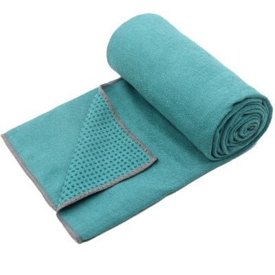 Eunzel Yoga Towel,Hot Yoga Mat Towel with Grip Dots Sweat Absorbent Non-Slip for Hot Yoga, Pilates and Workout 24" x72", Dark Cyan