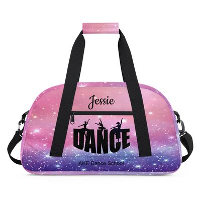 Custom Dance-Bag for Girls Personalized Kids-Duffel-Bag Dancing-Bag with Dance Team Name Overnight Weekend Travel Luggage-Bag