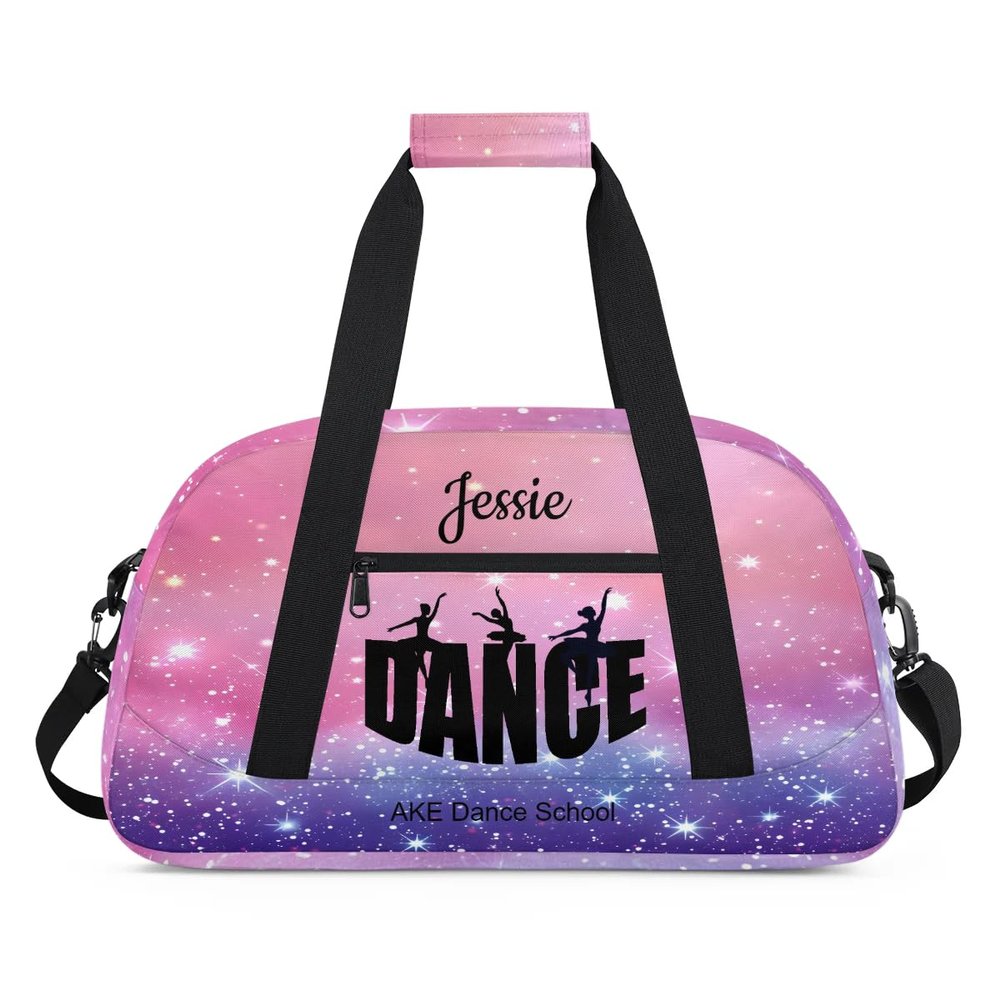 Custom Dance-Bag for Girls Personalized Kids-Duffel-Bag Dancing-Bag with Dance Team Name Overnight Weekend Travel Luggage-Bag