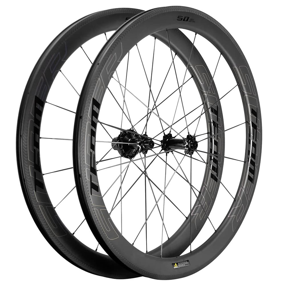 Superteam Road Bicycle Wheelset 50mm 700c Tubeless Wheels 25mm with Special Braking Line, Shim 8-12 Speed