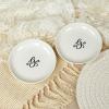 Generic Monogrammed Heart Ring Dish Custom Initial Jewelry Holder Customized Jewelry Dish Letter Ring Dish Bridesmaid Gift Keepsake Ceramic 4"" Trinket Dish Engagement Gift view 3