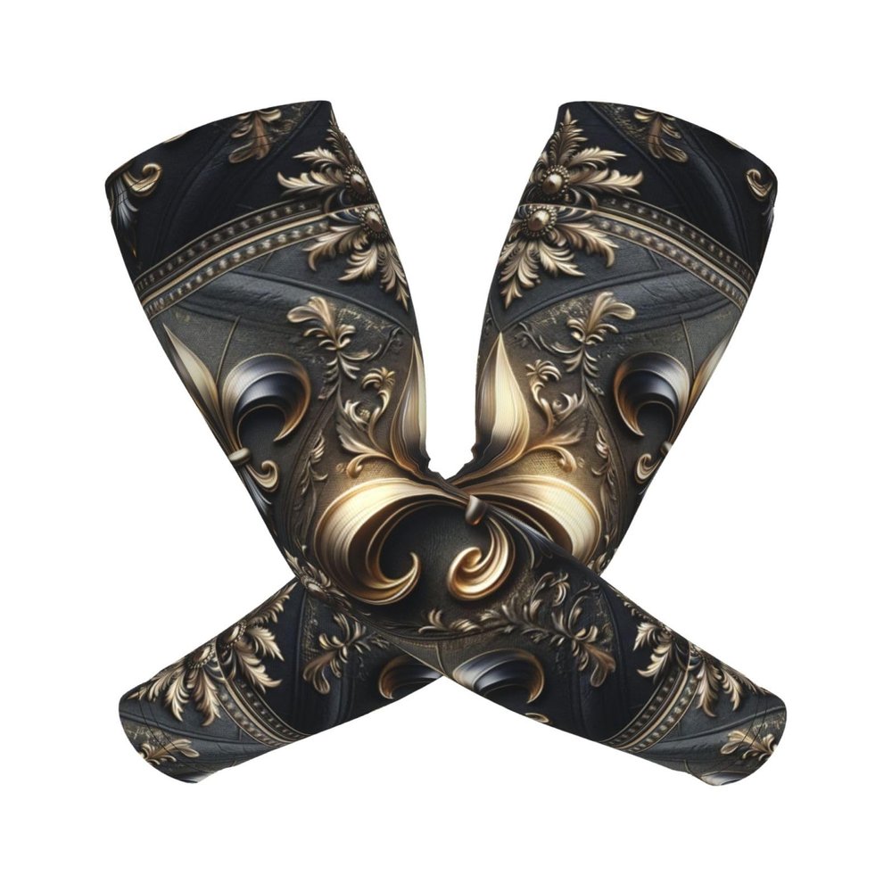 Augenstern Unisex Lightweight Cooling Arm Sleeves Fleur-De-Lis-Bronze-Vintage Compression Warmer Cover For Outdoor Activity