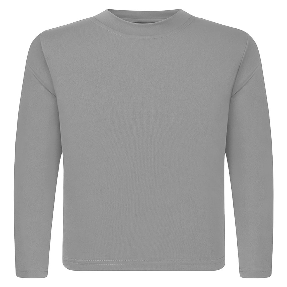 QBK 3T to Youth Neon Shirt Kids UPF 50+ Dry Fit Athletic Long Sleeve T Shirts for Boys and Girls-Moisture Wicking Rash Guard (Grey M)