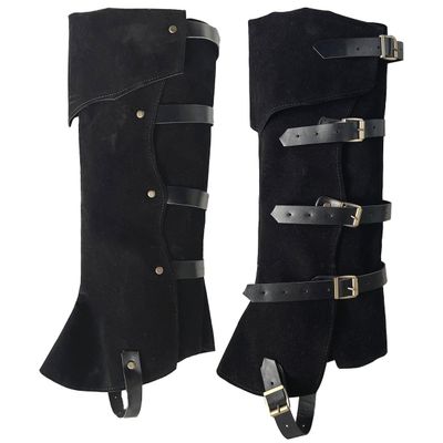 Pirate Boot Covers Viking Medieval Boot Covers Costume Boot Covers Faux Leather Steampunk Renaissance Costume Tops Leg Covers for Men Black