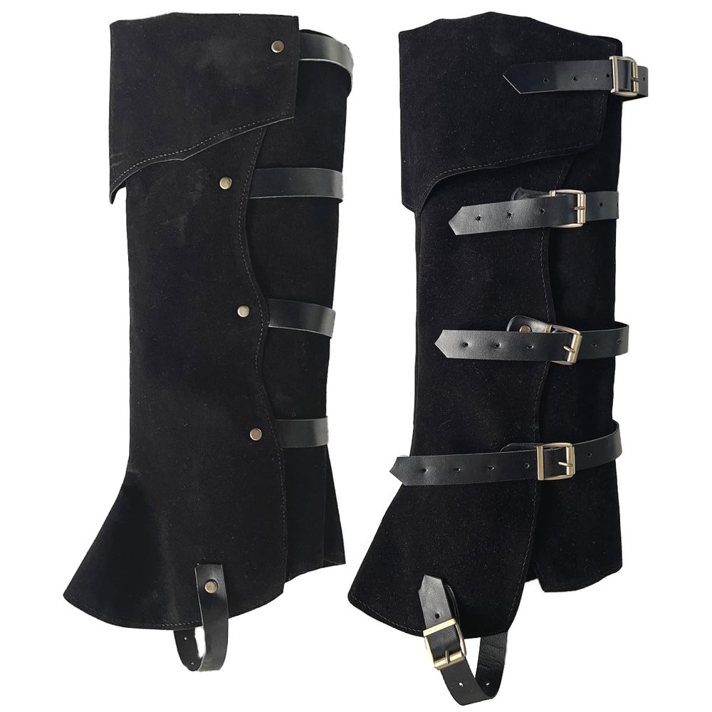 Pirate Boot Covers Viking Medieval Boot Covers Costume Boot Covers Faux Leather Steampunk Renaissance Costume Tops Leg Covers for Men Black