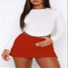 BZB Women's Mini Skorts Sexy Basic High Waist Split Hem Stretch Fitted Pencil Bodycon Skirts Red view 2