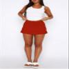 BZB Women's Mini Skorts Sexy Basic High Waist Split Hem Stretch Fitted Pencil Bodycon Skirts Red view 3