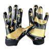 Battle Sports Glitter USA Wide Receiver Football Gloves, Ultra Stick Adult & Youth Gloves - Adult X-Large, Black/Gold view 1