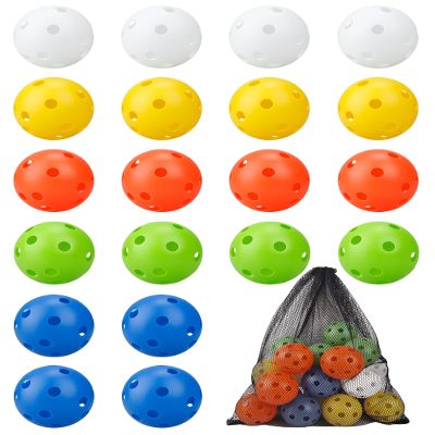 20 Pack Plastic Baseball Practice Balls - Hard Training Baseballs for Batting Hitting Pitching - Hollow Airflow Softball - Limited Flight Lightweight Mini Ball for Indoor & Outdoor Sport 9 Inches