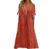 NaRHbrg Womens Summer Dress Casual Floral Print Midi Dress Button V Neck Short Sleeve Dresses Flowy Boho Beach Party Sundress view 1