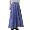 chouyatou Women's Retro Plaid A Line Midi Skirt Gingham High Elastic Waisted Pleated Swing Long Skirt (Medium, Blue) view 1