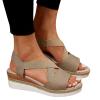 Orthopedic Platform Wedge Sandals for Women Summer Dressy Flat Open Toe Slip on Sandals Outdoor Shoes (Khaki #2, 8.5) view 1