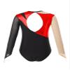 ACSUSS Long Sleeve Gymnastic Leotard for Girls Metallic Rhinestone Dance Skating Unitard Competition Bodysuit Dancewear Red 12 Years view 4