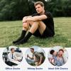 BISOUSOX Thin Merino Wool Boot Socks for Men, Warm Black Winter Dress Crew Calf Long Thermal Hiking Sock Mens Size 9-12 view 2