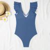 KICILVS One Piece Swimsuit Women Ruffle Sleeve Bathing Suits V Neck Wrap Swimsuit TumControl High Waisted Cut Out Monokini view 4