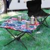 GOODOLD Doodle Floral Pattern Beach Camping Table, Easy Fold-Up Design & Portable with Carry Bag  Ideal for Outdoor BBQ, Picnic, Campsites view 2