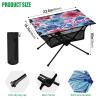 GOODOLD Doodle Floral Pattern Beach Camping Table, Easy Fold-Up Design & Portable with Carry Bag  Ideal for Outdoor BBQ, Picnic, Campsites view 3