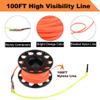 100FT Scuba Diving Reel Large Scuba Spool Finger Reel with Double-Ended Bolt Snap Clip for Underwater Scuba Diving Snorkeling Spearfishing view 2