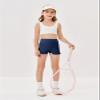 rrhss Girls Athletic Ruffle Shorts High Waisted Yoga Dance Shorts Comfy Workout Gymnastics Shorts Navy Blue, 5-6 Years view 3
