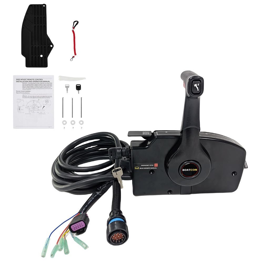 Boatcon Lefr Hand Remote Control-4000 Side Mount(Power Trim) 881170a13 14pin For Mercury Outboard Engine 4-stroke Pull To Open