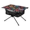 GOODOLD Colorful Flowers Beach Camping Table, Easy Fold-Up Design & Portable with Carry Bag  Ideal for Outdoor BBQ, Picnic, Campsites view 1