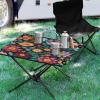 GOODOLD Colorful Flowers Beach Camping Table, Easy Fold-Up Design & Portable with Carry Bag  Ideal for Outdoor BBQ, Picnic, Campsites view 2