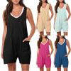 KICILVS Summer Rompers for Women 2025 Casual Sleeveless Shorts Jumpsuits with Pockets Trendy Jumpers Loose Comfy Overalls view 1