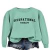 ESIKAH Occupational Therapy Sweatshirt OT Therapist Sweater OT Assistant Shirt Women Casual Crewneck Long Sleeve Pullover Top Green, Small view 2