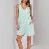 KICILVS Summer Rompers for Women 2025 Casual Sleeveless Shorts Jumpsuits with Pockets Trendy Jumpers Loose Comfy Overalls view 4