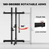RitFit Multi-Functional Folding Squat Rack for Home Gym, 2.36'' x 2.36'' Wall Mounted Squat Rack with Attachments - Space Saving Squat Power Rack, Black view 4