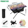 GOODOLD Colorful Abstract Flowers Beach Camping Table, Easy Fold-Up Design & Portable with Carry Bag Ideal for Outdoor BBQ, Picnic, Campsites view 2