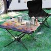 GOODOLD Colorful Abstract Flowers Beach Camping Table, Easy Fold-Up Design & Portable with Carry Bag Ideal for Outdoor BBQ, Picnic, Campsites view 4