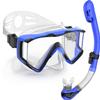 Greatever Snorkel Set Pano 3 Window Snorkel Mask Adult, Panoramic Wide View, Anti-Fog Scuba Diving Mask, Anti-Leak Snorkel Goggles Dry Top Snorkel, Professional Snorkeling Gear for Adults view 1