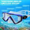 Greatever Snorkel Set Pano 3 Window Snorkel Mask Adult, Panoramic Wide View, Anti-Fog Scuba Diving Mask, Anti-Leak Snorkel Goggles Dry Top Snorkel, Professional Snorkeling Gear for Adults view 2