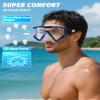 Greatever Snorkel Set Pano 3 Window Snorkel Mask Adult, Panoramic Wide View, Anti-Fog Scuba Diving Mask, Anti-Leak Snorkel Goggles Dry Top Snorkel, Professional Snorkeling Gear for Adults view 3