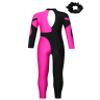 Jowowha Girls Full Body Gymnastics Leotard Sparkle Long Sleeve Color Block Dance Jumpsuit with Hair Scrunchie Hot Pink&Black 10 Years view 2