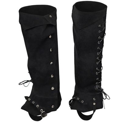 Costume Boot Covers Pirate Boot Covers Viking Medieval Guard Armor Faux Leather Steampunk Renaissance Costume Tops Leg Cuff for Halloween Costumes Black
