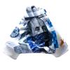 Battle Sports Blue Strips Wide Receiver Football Gloves, Ultra Stick Adult & Youth Gloves - Adult Medium, White/Blue view 1