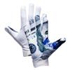 Battle Sports Blue Strips Wide Receiver Football Gloves, Ultra Stick Adult & Youth Gloves - Adult Medium, White/Blue view 2