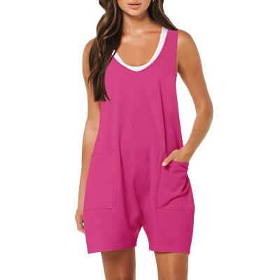 KICILVS Summer Rompers for Women 2024 Casual Sleeveless Shorts Jumpsuits with Pockets Trendy Jumpers Loose Comfy Overalls