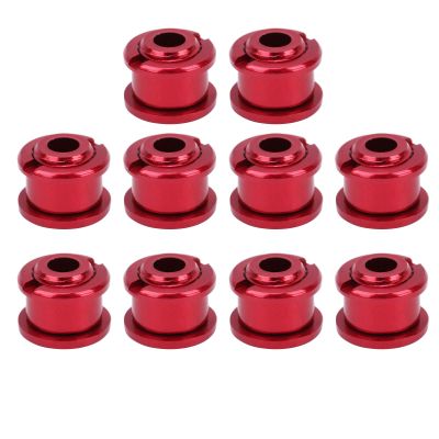 Pwshymi Single Bike Chainring Bolts, 10 Pack 4.9mm Aluminum Alloy Bicycle Chainring Bolts for Mountain Bike, Single Speed, Single Chainwheel, Colorful Screws (Red)