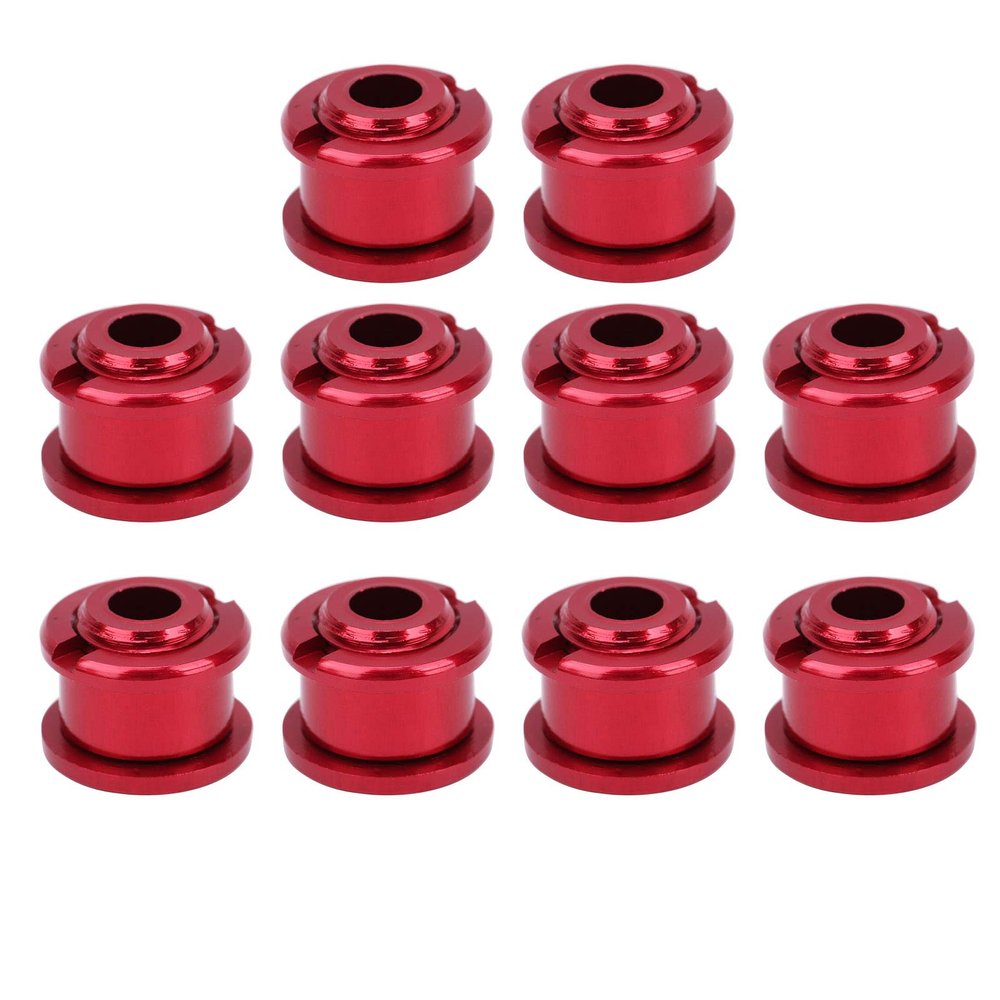 Pwshymi Single Bike Chainring Bolts, 10 Pack 4.9mm Aluminum Alloy Bicycle Chainring Bolts for Mountain Bike, Single Speed, Single Chainwheel, Colorful Screws (Red)
