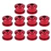 Pwshymi Single Bike Chainring Bolts, 10 Pack 4.9mm Aluminum Alloy Bicycle Chainring Bolts for Mountain Bike, Single Speed, Single Chainwheel, Colorful Screws (Red) view 1