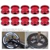 Pwshymi Single Bike Chainring Bolts, 10 Pack 4.9mm Aluminum Alloy Bicycle Chainring Bolts for Mountain Bike, Single Speed, Single Chainwheel, Colorful Screws (Red) view 2