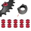 Pwshymi Single Bike Chainring Bolts, 10 Pack 4.9mm Aluminum Alloy Bicycle Chainring Bolts for Mountain Bike, Single Speed, Single Chainwheel, Colorful Screws (Red) view 4