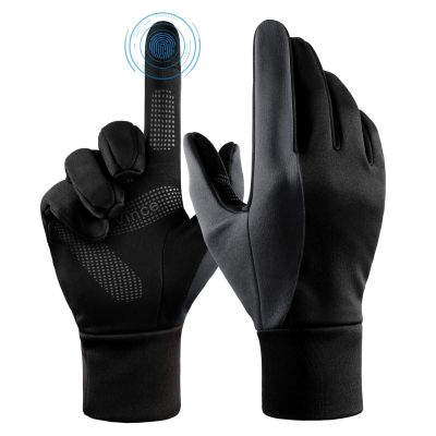 FanVince Winter Gloves Mens Womens Waterproof: Running Driving Bike Warm Cold Weather Thermal Insulated Touchscreen Freezer (Black-Gray,X-Large)