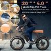 LONG SENG E Bike for Adults, 1000W 35MPH Electric Mountain Bike, 48V 20AH, 12-Speed 20" x4.0 Fat Tire, Dirt Bike Passed UL&GCC Certification view 2