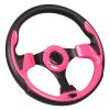 12.5 inch Pink Golf Cart Steering Wheel with Black Aluminum Frame for Club Car DS and Precedent EZGO RXV & TXT, Yamaha Most Golf Carts view 1