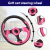 12.5 inch Pink Golf Cart Steering Wheel with Black Aluminum Frame for Club Car DS and Precedent EZGO RXV & TXT, Yamaha Most Golf Carts view 3